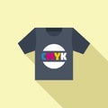 Cmyk tshirt print icon flat vector. Digital printer Royalty Free Stock Photo