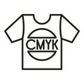 Cmyk tshirt print icon outline vector. Digital printer Royalty Free Stock Photo