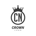 CN C N Letter Logo Design with Circular Crown