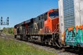 CN 2901 and CN 2905 Pull Freight At Halton Hills, Ontario Royalty Free Stock Photo