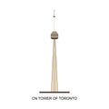 CN Tower best view cityscape. Concrete communications and observation tower in Downtown Toronto, Ontario, Canada. One of the