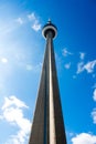 The CN tower on a bright, sunny day