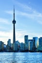 CN Tower and downtown of Toronto, Canada seen from Ontario Lake Royalty Free Stock Photo