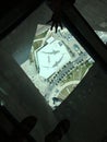 CN Tower glass bottom floor, view looking down at from very high up Royalty Free Stock Photo