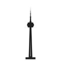 CN tower icon. Silhouette vector illustration. Architecture concept. Tourism map concept. Urban city tower skyline illustration.