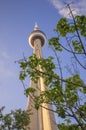 CN Tower and maple leafs Royalty Free Stock Photo