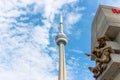 Cn tower and the rogers center Royalty Free Stock Photo