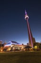 CN Tower and Rogers Centre - TORONTO, CANADA - MAY 31, 2014 Royalty Free Stock Photo