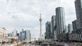 cn tower and surrounding buildings