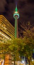 CN tower at night. Smudgy clouds. Royalty Free Stock Photo