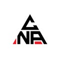 CNA triangle letter logo design with triangle shape. CNA triangle logo design monogram. CNA triangle vector logo template with red Royalty Free Stock Photo