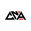 CNA triangle letter logo design with triangle shape. CNA triangle logo design monogram. CNA triangle vector logo template with red Royalty Free Stock Photo