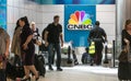 CNBC sign at airport Royalty Free Stock Photo