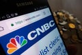 CNBC website displayed on Samsung smartphone Royalty Free Stock Photo