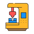 cnc computer numerical control icon color illustration