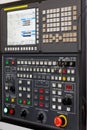 CNC control panel of industrial machining center Royalty Free Stock Photo