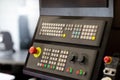 CNC control panel for industrial machining center Royalty Free Stock Photo