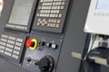 CNC control panel of a machining center close up Royalty Free Stock Photo