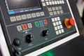 CNC control panel of modern lathe machine