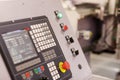 CNC control panel of modern machining center Royalty Free Stock Photo