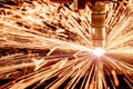 CNC Laser plasma cutting of metal, modern industrial technology. Royalty Free Stock Photo