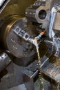 CNC lathe with coolant Royalty Free Stock Photo