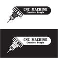 set of CNC Lathe machine Logo Computer Numerical Control modern 3D cutting technology design manufacturing industry cutting