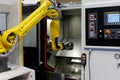 CNC lathe machine and robot Royalty Free Stock Photo
