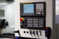 CNC machine control panel close up