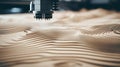 Cnc machine crafting wood with textured surface exploring visual and tactile allure