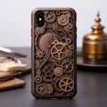 Cnc machine creates unique phone case, highlighting intricate design customization capabilities