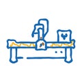 cnc machine manufacturing engineer icon doodle illustration Royalty Free Stock Photo