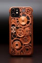 Cnc machine showcases precision in crafting personalized phone cases with intricate designs