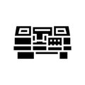 cnc machine tool work glyph icon vector illustration Royalty Free Stock Photo