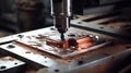 CNC machinery carving complex figures, metal and wood working