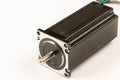 CNC microsteping stepper motor isolated above white background