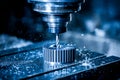 CNC milling machine cuts titanium in a precision workshop setting Generative AI Royalty Free Stock Photo