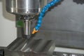 The CNC milling machine finishing cut the injection mould parts with the solid radius endmill tools.