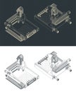 CNC milling machine isometric drawing
