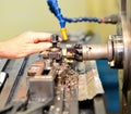 Cnc milling machine machining metal work piece in an industrial