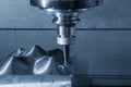 The CNC milling machine rough cutting  the injection mold parts by indexable  endmill tools. Royalty Free Stock Photo