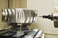 CNC milling machine work. cogwheel metalwork industry