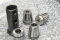 The CNC part ,collet spare parts Royalty Free Stock Photo