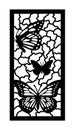 Cnc pattern with butterfly. Decorative panel, screen,wall. Vector butterfly cnc panel for laser cutting. Template for