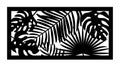 Cnc pattern with palm leaves. Decorative panel, screen,wall. Vector jungle leaves, exotic monstera cnc panel for laser