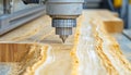 CNC Router Creating Intricate Patterns on a Wooden Board, Modern Woodworking and Manufacturing