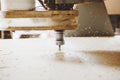 CNC router machine creates a layout of the shelf complex. Royalty Free Stock Photo