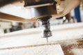 CNC router machine creates a layout of the shelf complex. Royalty Free Stock Photo