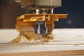 CNC router machine creates a layout of the shelf complex. Royalty Free Stock Photo
