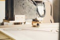 CNC router machine creates a layout of the shelf complex.